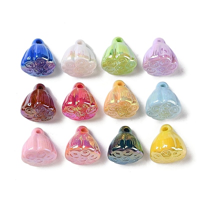UV Plating Acrylic Beads, Lotus Pod