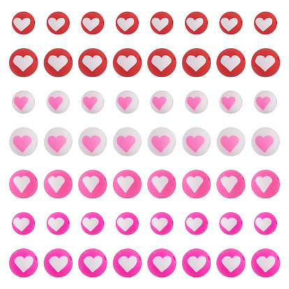 120 шт 7 цвета бусины из полимерной глины ручной работы, круглые с сердца шаблона