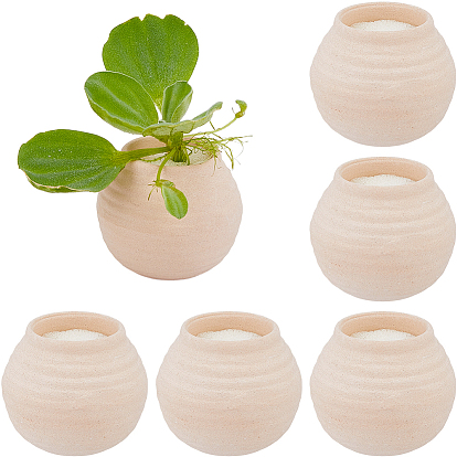 6Pcs Porcelain Vase Display Decorations, Miniature Figurines, for Dollhouse Accesories, Home Decorations, with 6Pcs Hydroponic Planting Sponge