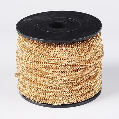Iron Twisted Chains, Unwelded, with Spool, Gold Plated