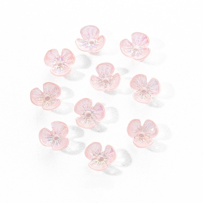 Cabujones de resina de flor de pétalo electrochapados, accesorios de la decoración del arte del clavo