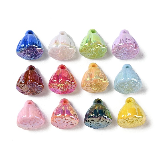 UV Plating Acrylic Beads, Lotus Pod