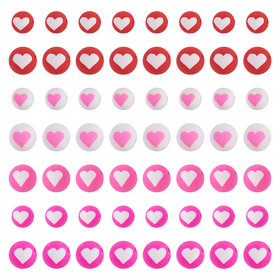 120 шт 7 цвета бусины из полимерной глины ручной работы, круглые с сердца шаблона