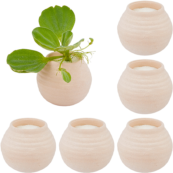 6Pcs Porcelain Vase Display Decorations, Miniature Figurines, for Dollhouse Accesories, Home Decorations, with 6Pcs Hydroponic Planting Sponge