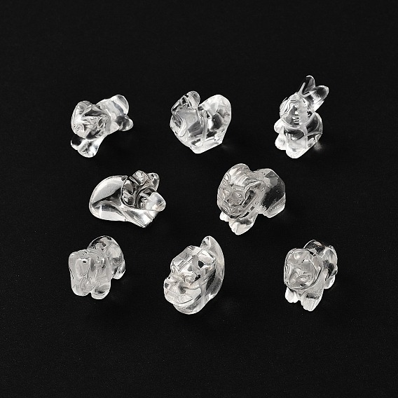 Китайский зодиак натуральный кварцевый кристалл резные бусины, бусины из горного хрусталя с животными