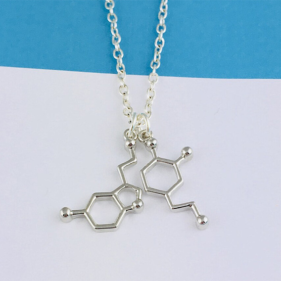 Латунные подвески с химическими символами для женщин, с железной кабельных цепей