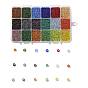 FGB 450G 18 Colors 12/0 Grade A Round Glass Seed Beads, Silver Lined
