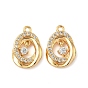 Латунные микропаве прозрачные подвески с фианитом, овальной формы, без никеля 