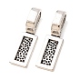 Tibetan Style Alloy Glue-on Flat Pad Bails, Rectangle, Cadmium Free & Lead Free