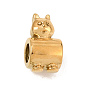 304 Stainless Steel European Beads, Large Hole Beads, Squirrel with Column