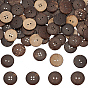 100 шт. 2 стили кокосовые пуговицы, плоско-круглые
