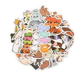 50Pcs PVC Waterproof Stickers, Self-adhesive Decals, Animal, for DIY Scrapbooking, Photo Album Decoration