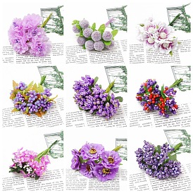 Purple Artificial Flower Foam Core Hairpin DIY Hair Accessories Material