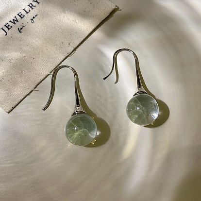 Серьги из сплава из смолы, круглые, платина