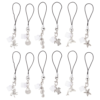 5 сумки с морской тематикой, сплав, мобильные ремни, с петлей пуповины, старинное серебро и платина