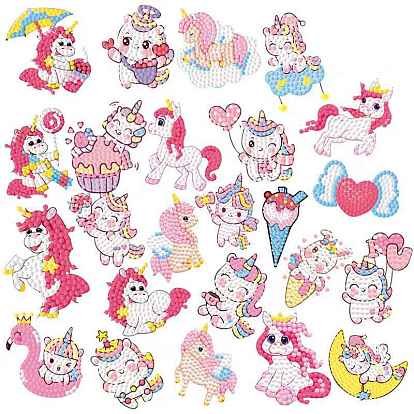 Unicorn DIY Diamond Painting Sticker Kit, Including Resin Rhinestones Bag, Diamond Sticky Pen, Tray Plate and Glue Clay