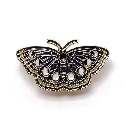 Broches de esmalte de aleación, pin de esmalte, con garras de mariposa, la luz de oro, mariposa