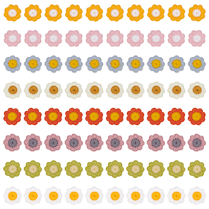 80 шт 8 цвета полиэстер украшения аксессуары, швейные украшения, цветок