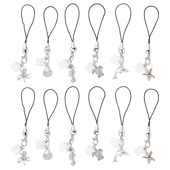 5 сумки с морской тематикой, сплав, мобильные ремни, с петлей пуповины, старинное серебро и платина