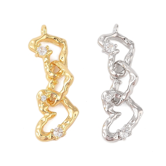 Латунные микропаве прозрачные подвески с фианитом, сердце