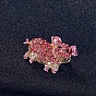 Golden Alloy Rhinestone Brooches, Pig Brooches for Women