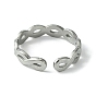304 Stainless Steel Open Cuff Ring, Hollow Infinity