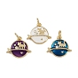 Подвески в форме планеты и кошки из латуни и эмали, с целью перехода в кольце, стойки покрытие, без кадмия и без свинца, долговечный, реальный 18 k позолоченный