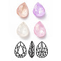 K9 Glass Rhinestone Cabochons, Point Back & Back Plated, Faceted, Teardrop