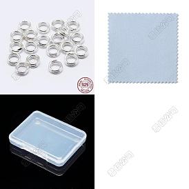 10Pcs 925 Sterling Silver Split Jump Rings, Double Loop Jump Rings, Round Rings