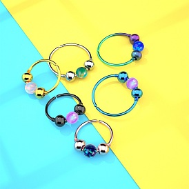 316l серьги-кольца из хирургической нержавеющей стали и круглого синтетического опала для фиксации хряща, кольца в носу