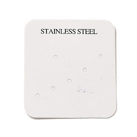 Paper Display Card with Word Stainless Steel, Used For Earrings, Square