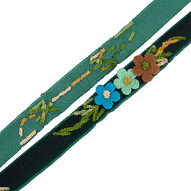Cintas de encaje bordadas con flores hechas a mano de terciopelo, para el arte diy, decoración de costura