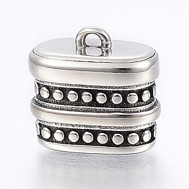 304 Stainless Steel Cord Ends, End Caps, Rectangle