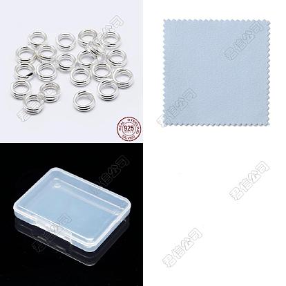 10Pcs 925 Sterling Silver Split Jump Rings, Double Loop Jump Rings, Round Rings