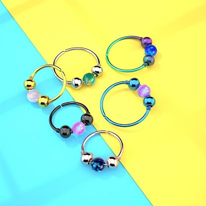 316l серьги-кольца из хирургической нержавеющей стали и круглого синтетического опала для фиксации хряща, кольца в носу