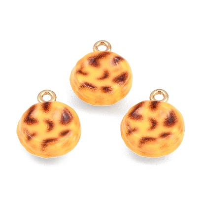 Alloy Enamel Pendants, Imitation Food, Egg Tart Charms