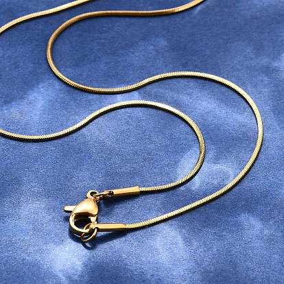 304 из нержавеющей стали цепи змея ожерелья, с карабин-лобстерами , 15.7 дюйм (40 см), 1 мм