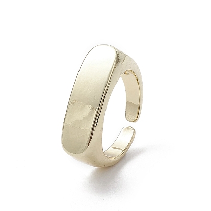 Anillos de puño abiertos de latón chapado en rack, anillos de sello rectangulares en blanco