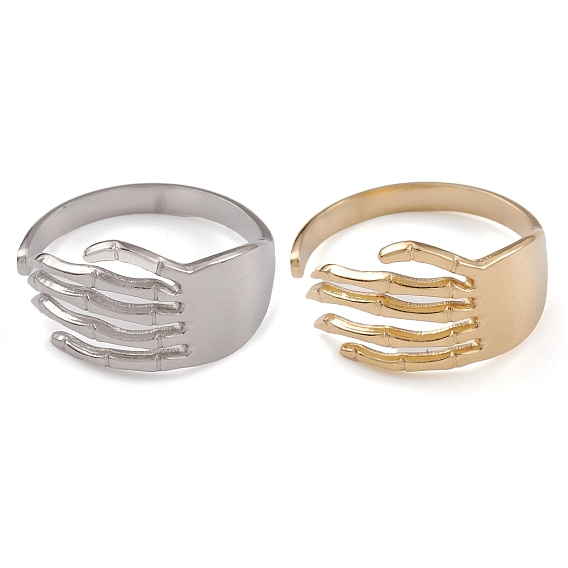 304 открытые манжеты с черепом из нержавеющей стали для женщин