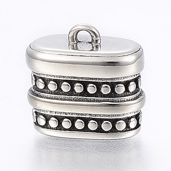 304 Stainless Steel Cord Ends, End Caps, Rectangle