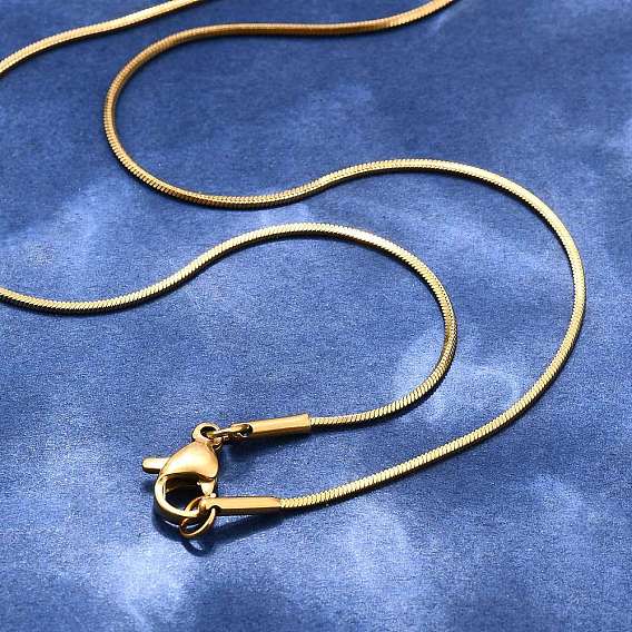 304 из нержавеющей стали цепи змея ожерелья, с карабин-лобстерами , 15.7 дюйм (40 см), 1 мм