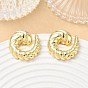 Twisted Brass Stud Earrings for Women, Half Hoop Earrings