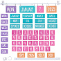 Feuille de calendrier papier, calendrier poster pour fournitures murales de bureau, avec tige et crochet en plastique, fermoirs annulaires en fer