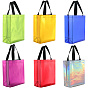 12 шт. 6 цвета многоразовые подарочные пакеты, сумка-тоут из нетканого материала с лазерной обработкой и ручкой, прямоугольные