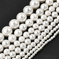 Electroplated Shell Pearl Beads Strands, Round