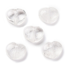 Natural Quartz Crystal Beads, Rock Crystal Heart Beads