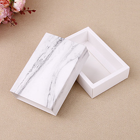 Boîtes de tiroir de papier de modèle de marbre, boîtes d'emballage cadeau, pour des cadeaux de noce de bonbons de bijoux, rectangle
