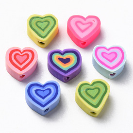 Handmade Polymer Clay Beads, Heart