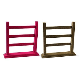 3-деревянные подставки для сережек, покрытые бархатом, Подставка для украшений в форме лестницы для хранения сережек