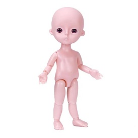 Plastic Movable Joints Action Figure Body, with Head, for Female BJD Doll Accessories Marking